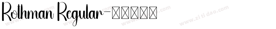 Rothman Regular字体转换